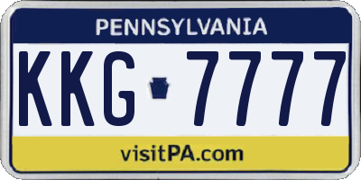 PA license plate KKG7777