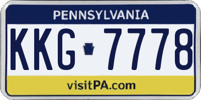 PA license plate KKG7778
