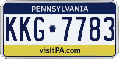 PA license plate KKG7783