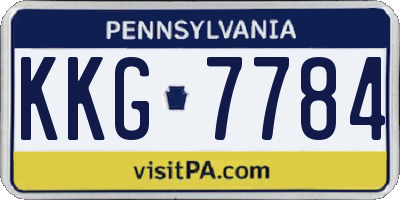 PA license plate KKG7784