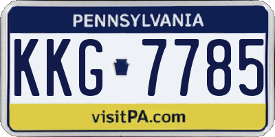 PA license plate KKG7785
