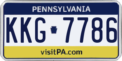 PA license plate KKG7786