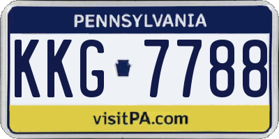 PA license plate KKG7788
