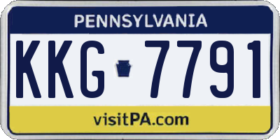 PA license plate KKG7791