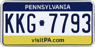PA license plate KKG7793