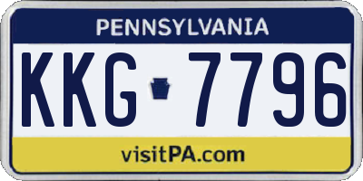 PA license plate KKG7796