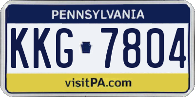 PA license plate KKG7804