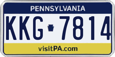 PA license plate KKG7814