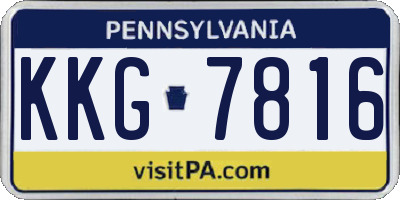 PA license plate KKG7816
