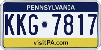 PA license plate KKG7817