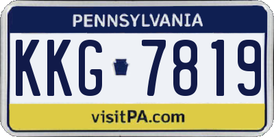 PA license plate KKG7819