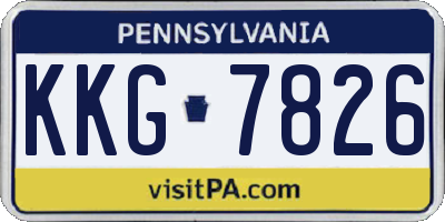 PA license plate KKG7826