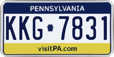 PA license plate KKG7831