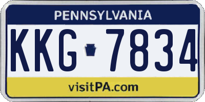 PA license plate KKG7834