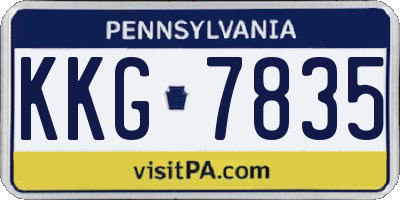 PA license plate KKG7835