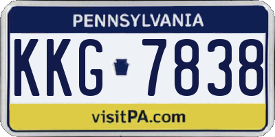 PA license plate KKG7838