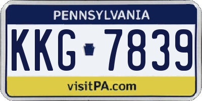 PA license plate KKG7839