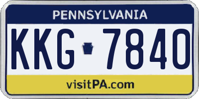 PA license plate KKG7840