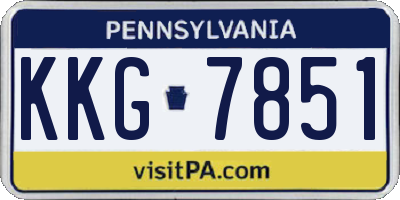 PA license plate KKG7851