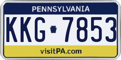 PA license plate KKG7853