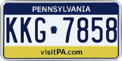 PA license plate KKG7858