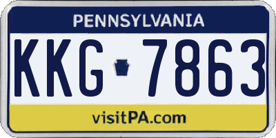 PA license plate KKG7863