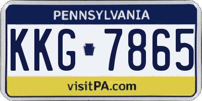 PA license plate KKG7865