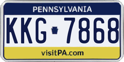 PA license plate KKG7868