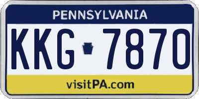 PA license plate KKG7870
