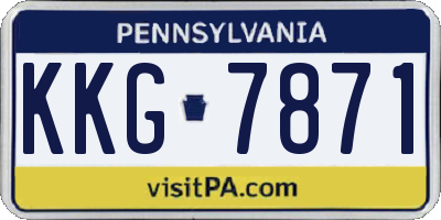 PA license plate KKG7871