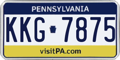 PA license plate KKG7875
