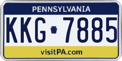 PA license plate KKG7885