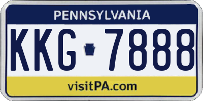 PA license plate KKG7888