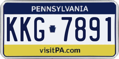 PA license plate KKG7891