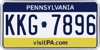 PA license plate KKG7896