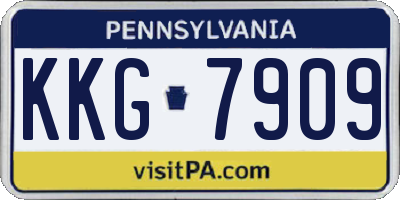 PA license plate KKG7909