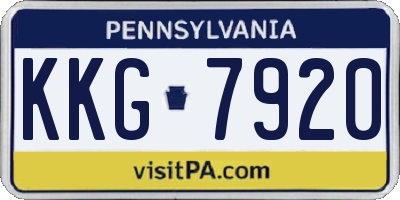 PA license plate KKG7920