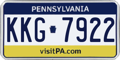 PA license plate KKG7922