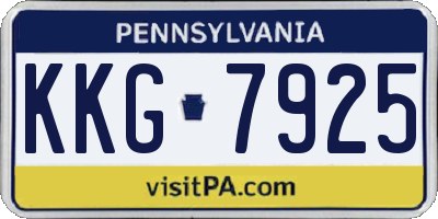 PA license plate KKG7925