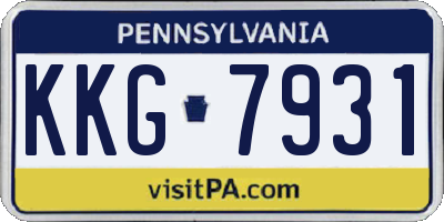 PA license plate KKG7931