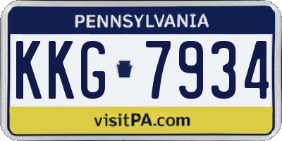 PA license plate KKG7934