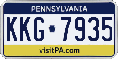 PA license plate KKG7935