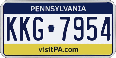 PA license plate KKG7954