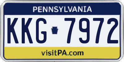 PA license plate KKG7972