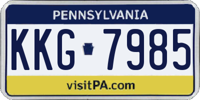 PA license plate KKG7985