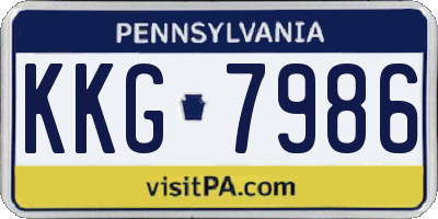 PA license plate KKG7986