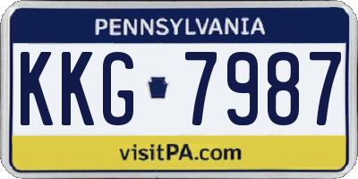 PA license plate KKG7987