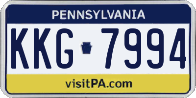 PA license plate KKG7994