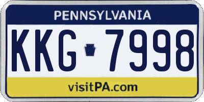 PA license plate KKG7998