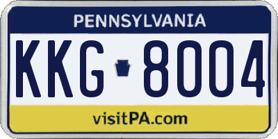 PA license plate KKG8004